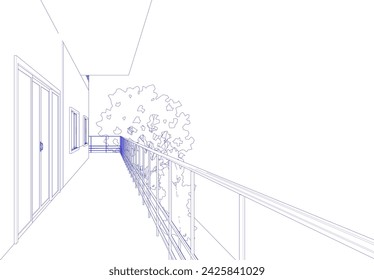 3D illustration of building project