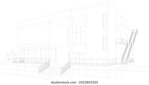 3D illustration of building project