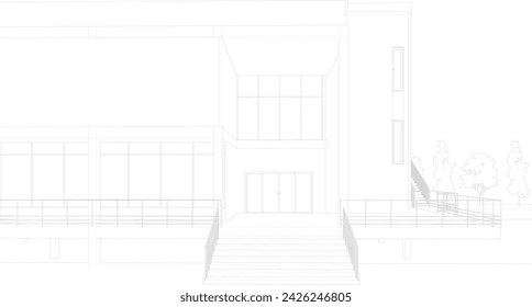 3D illustration of building project