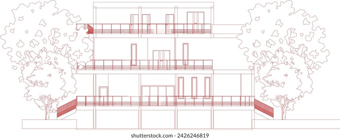 3D illustration of building project