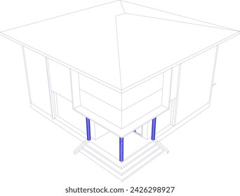 3D illustration of building project