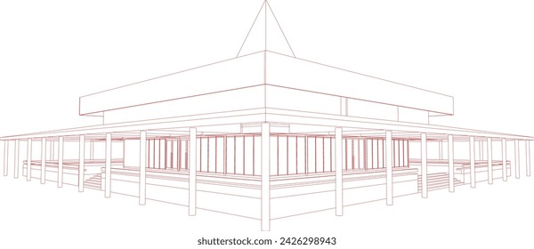 Ilustración 3D del proyecto de construcción