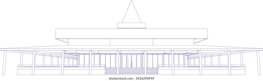 3D illustration of building project