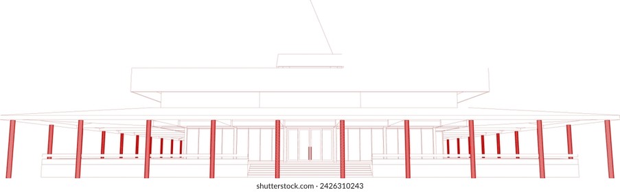 3D illustration of building project