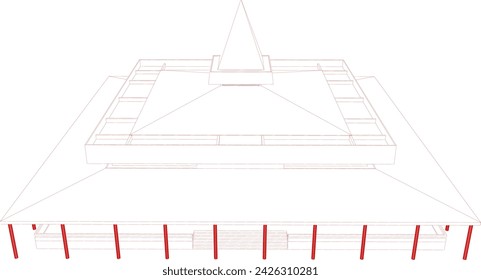 3D illustration of building project