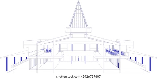 Ilustración 3D del proyecto de construcción