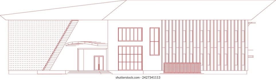 3D illustration of building project