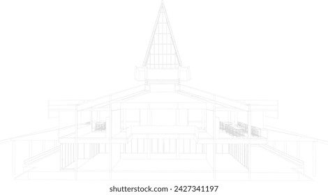 3D illustration of building project