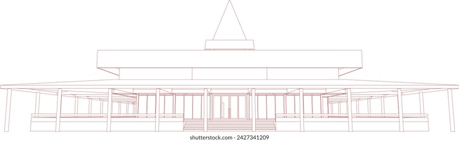 3D illustration of building project