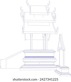 3D illustration of building project