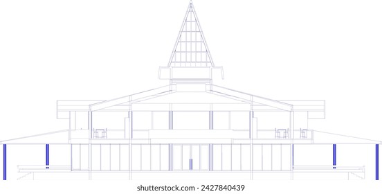 3D illustration of building project