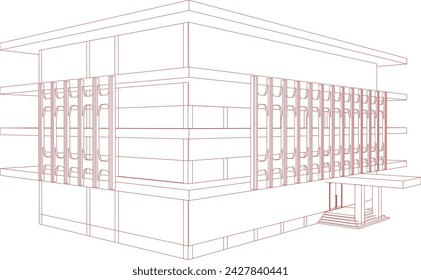 3D illustration of building project