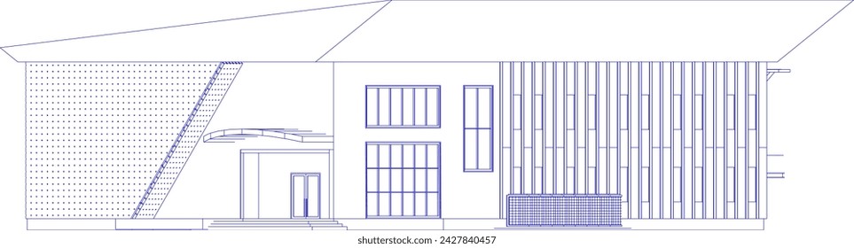3D illustration of building project