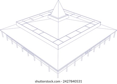 3D illustration of building project