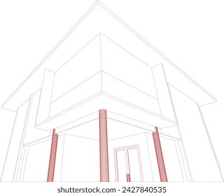 3D illustration of building project