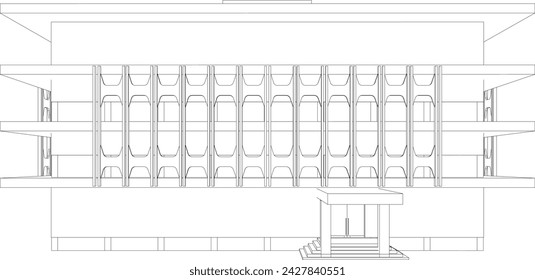 3D illustration of building project