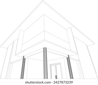 3D illustration of building project