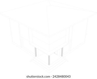 3D illustration of building project