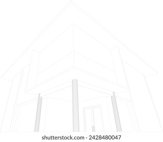 3D illustration of building project