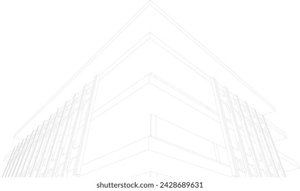 3D illustration of building project