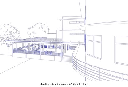 3D illustration of building project