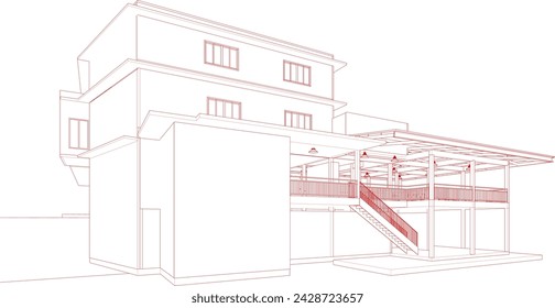 Ilustración 3D del proyecto de construcción