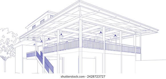 Ilustración 3D del proyecto de construcción