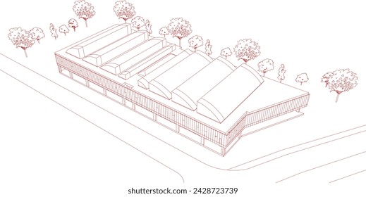 3D illustration of building project