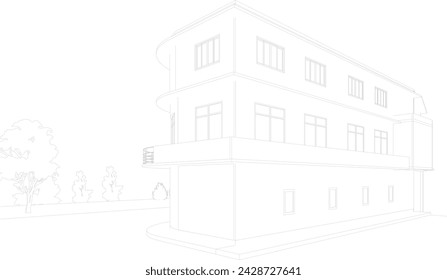 3D illustration of building project