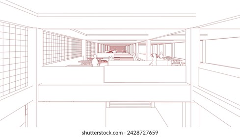 3D illustration of building project