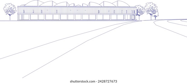 3D illustration of building project