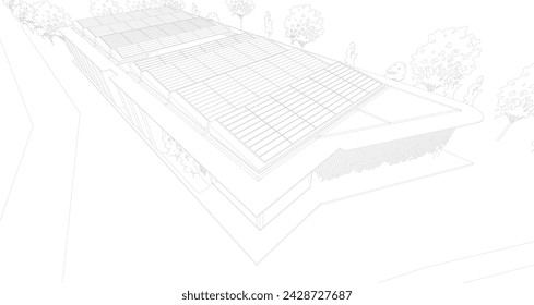 3D illustration of building project