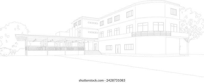 3D illustration of building project