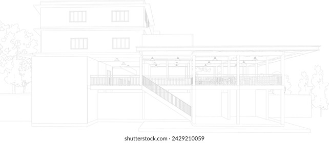 3D illustration of building project