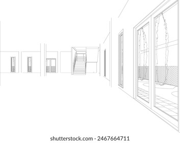 3D illustration of building project