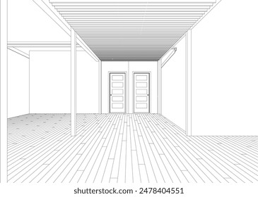 3D illustration of building project