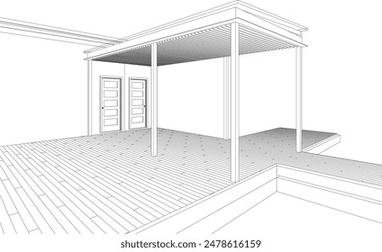 3D illustration of building project