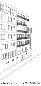 3D illustration of building project