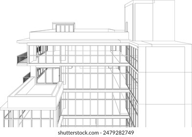 3D illustration of building project