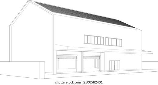 3D illustration of building project
