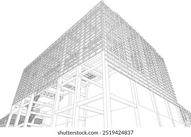 3D illustration of building project