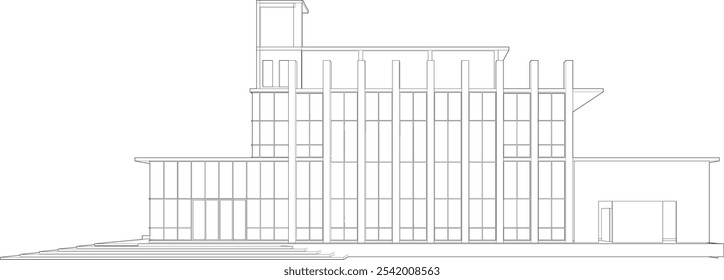 3D illustration of building project
