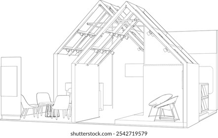 3D illustration of building project