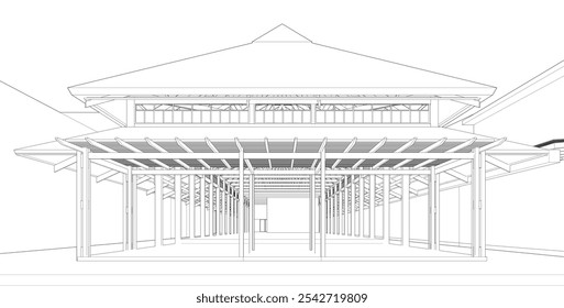 3D illustration of building project