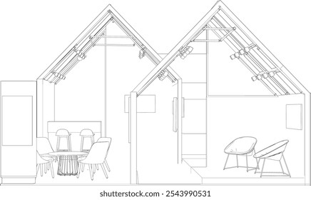 Ilustração 3D do projeto de construção