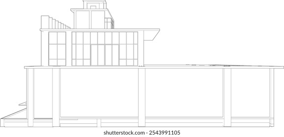 3D illustration of building project