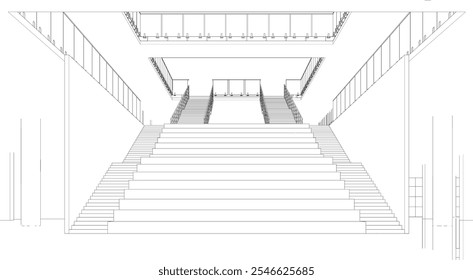 3D illustration of building project