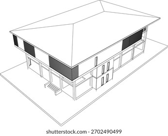3D illustration of building project