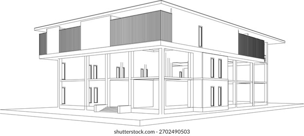 Ilustración 3D del proyecto de construcción