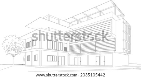 3D illustration of building project